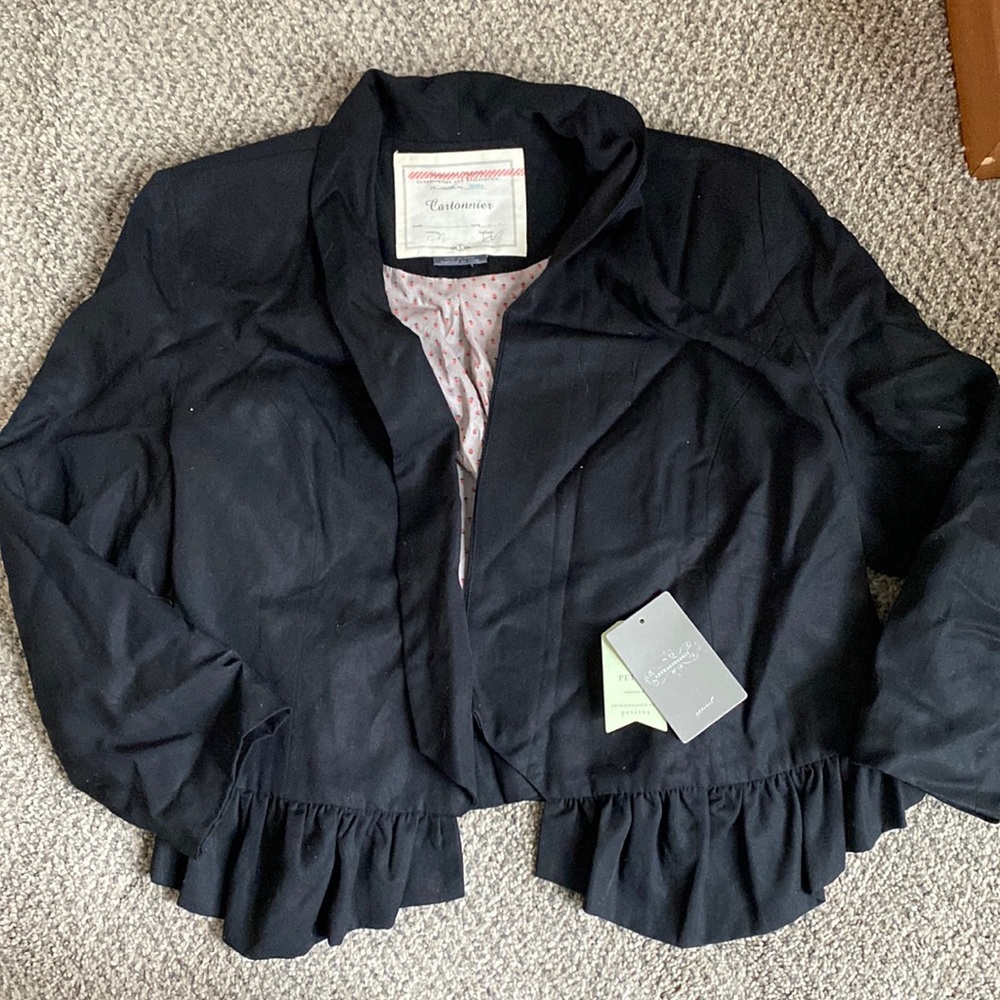 Black cropped blazer from Anthropologie size small